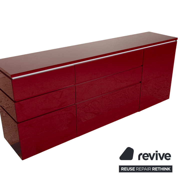 Interlübke Cube wooden sideboard red high gloss electric function
