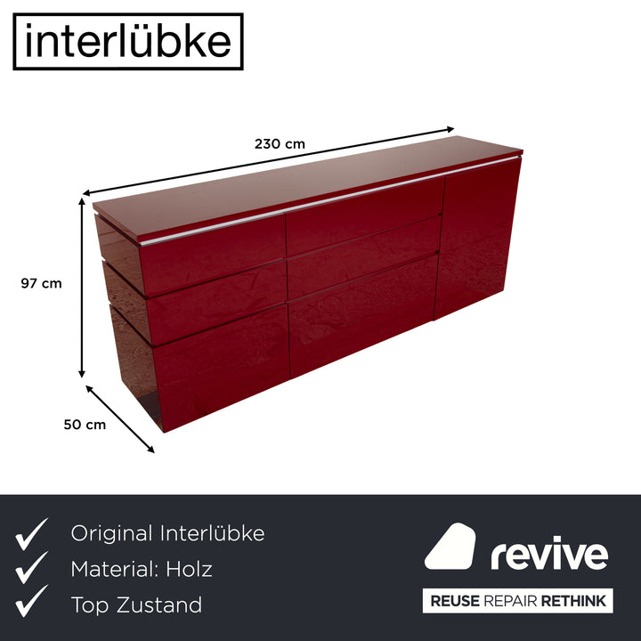 Interlübke Cube wooden sideboard red high gloss electric function