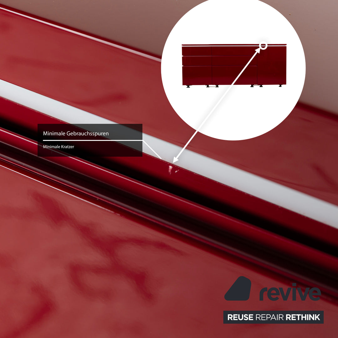 Interlübke Cube wooden sideboard red high gloss electric function