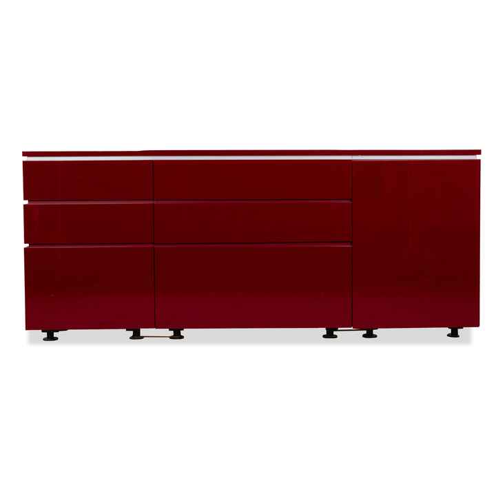 Interlübke Cube wooden sideboard red high gloss electric function