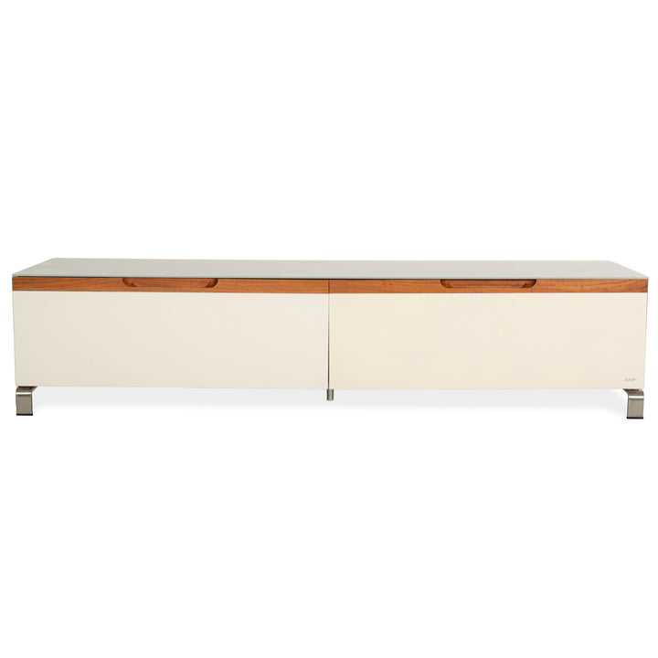 Buffet bas en verre Joop! blanc et marron avec tiroirs