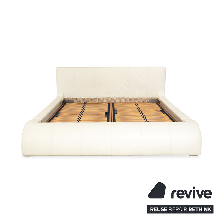 Lit double Joop! Swing en cuir blanc 180 x 200 cm