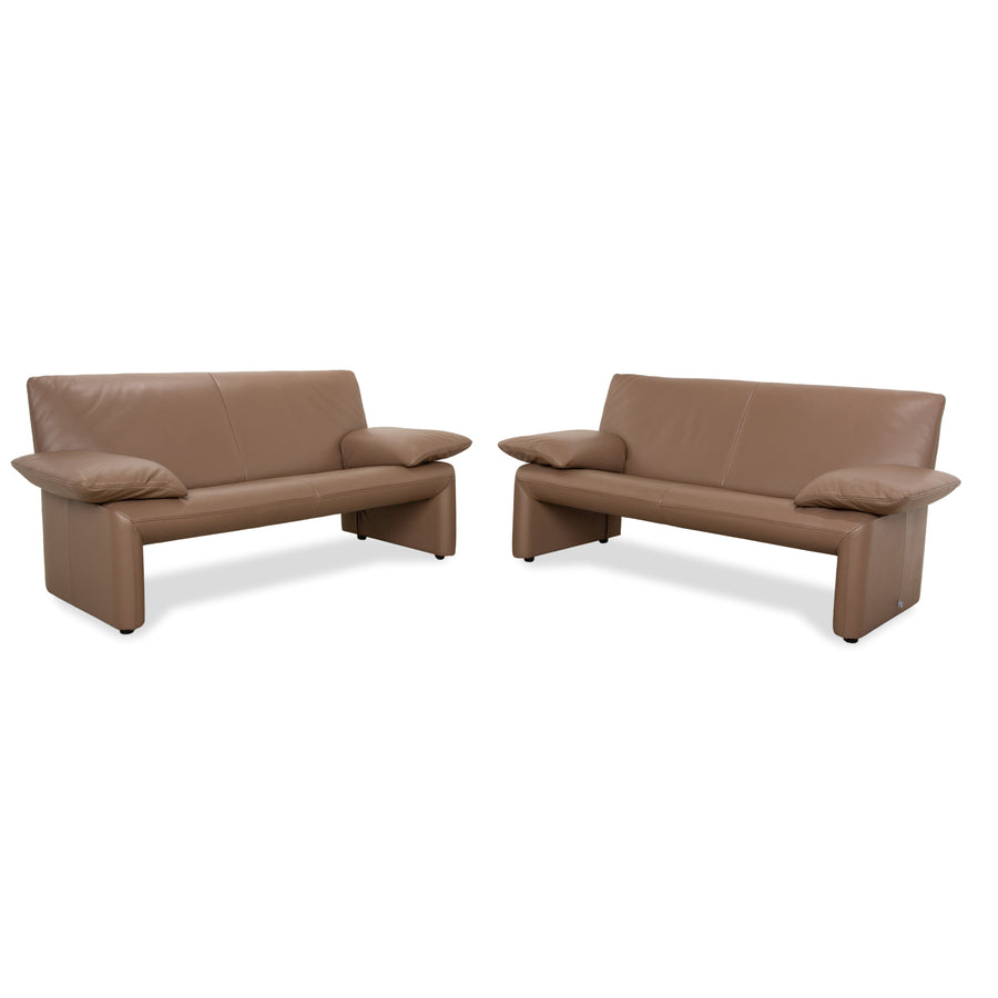 Jori JR 8750 Leder Zweisitzer Braun Taupe manuelle Funktion Sofa Couch
