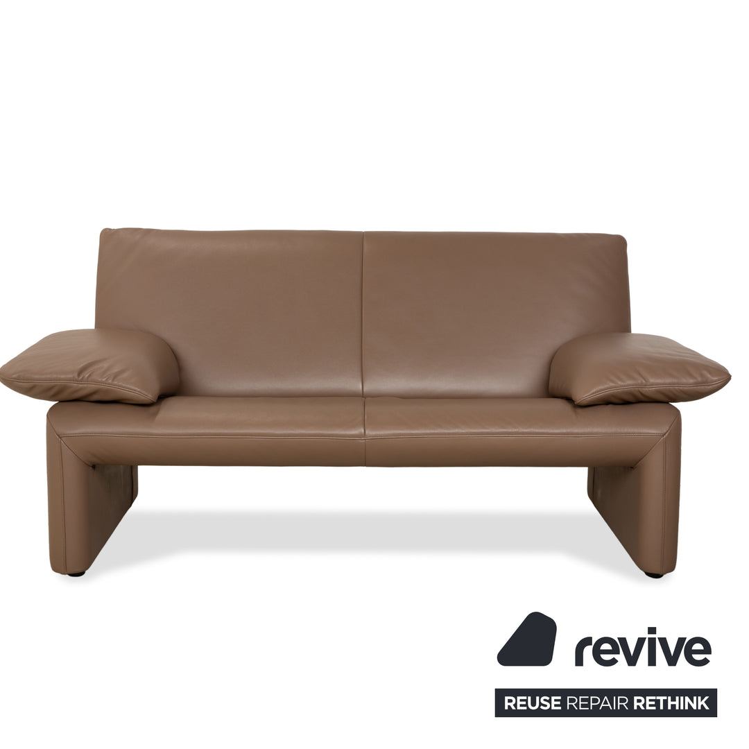 Jori JR 8750 Leder Zweisitzer Braun Taupe manuelle Funktion Sofa Couch