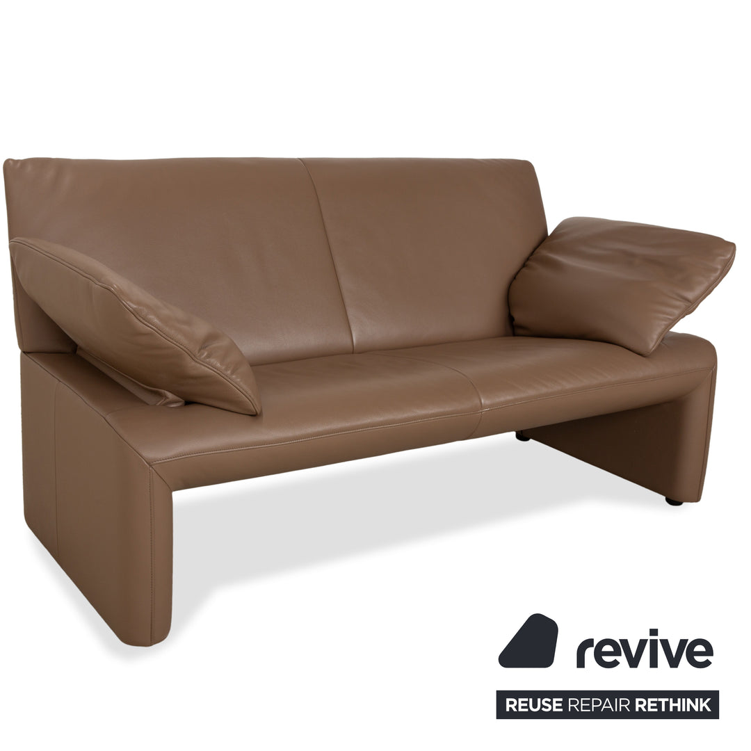 Jori JR 8750 Leder Zweisitzer Braun Taupe manuelle Funktion Sofa Couch