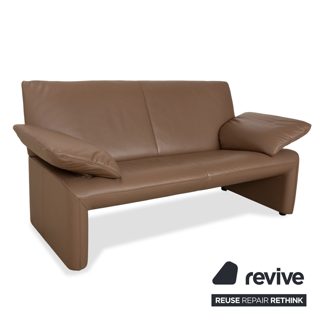 Jori JR 8750 Leder Zweisitzer Braun Taupe manuelle Funktion Sofa Couch