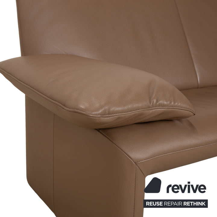 Jori JR 8750 Leder Zweisitzer Braun Taupe manuelle Funktion Sofa Couch