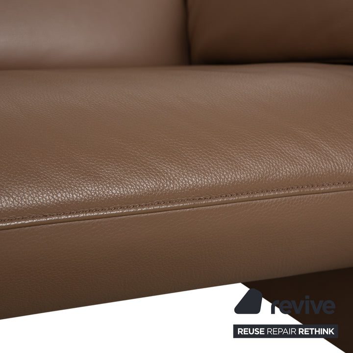 Jori JR 8750 Leder Zweisitzer Braun Taupe manuelle Funktion Sofa Couch