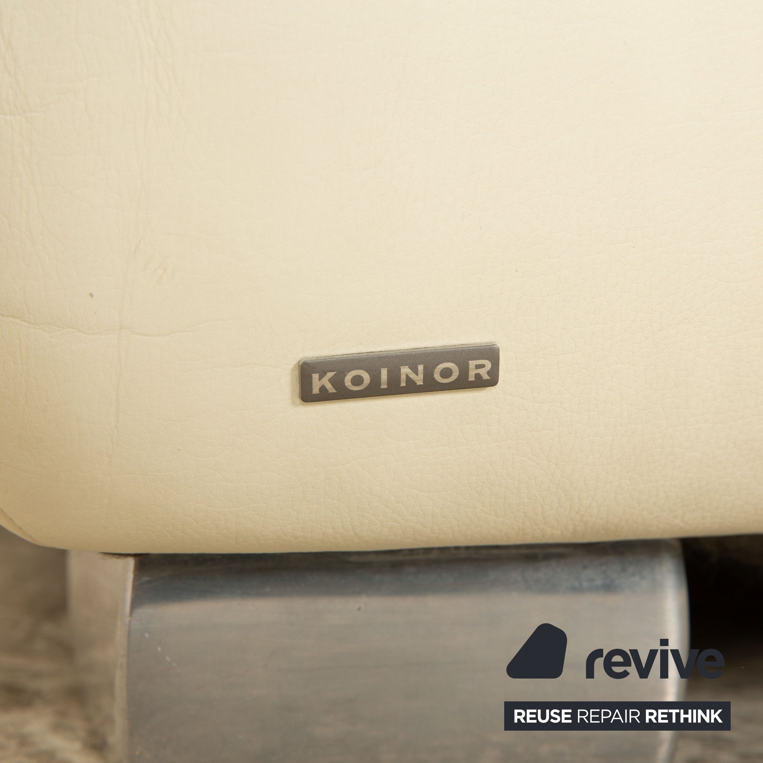 Koinor Diva Sofa Leder Weiß Creme Zweisitzer manuelle Funktion Couch