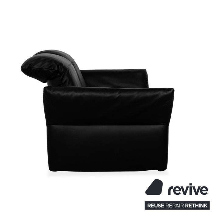 Koinor Elena Leather Two-Seater Sofa Couch Black electric function