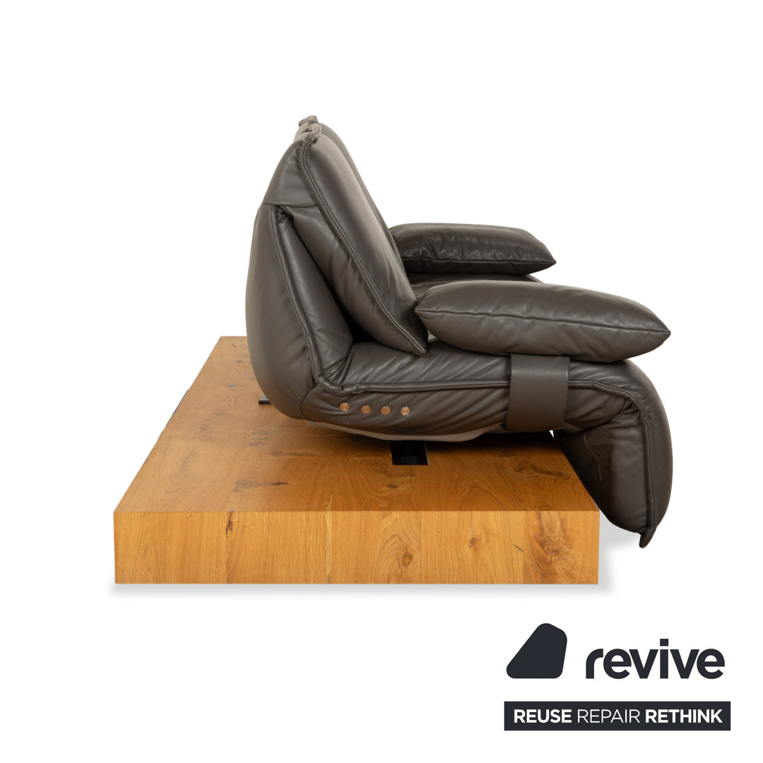 Canapé deux places en cuir gris foncé avec fonction électrique Koinor Free Motion Edit 1