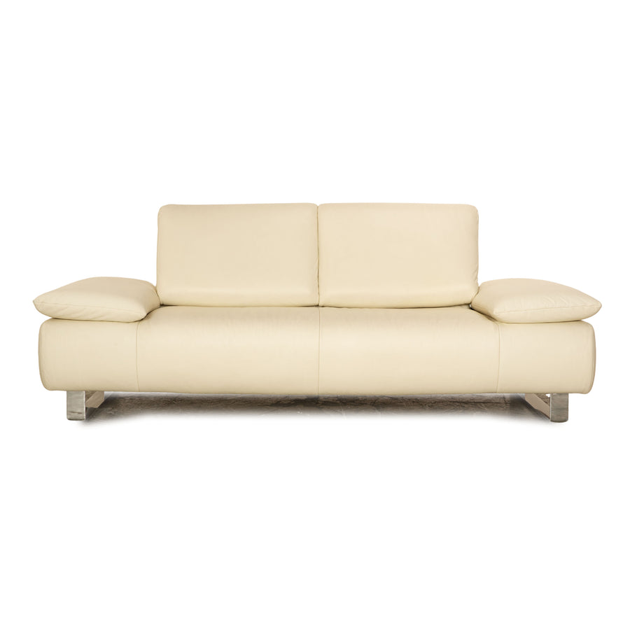 Koinor Goya Leder Zweisitzer Creme Sofa Couch manuelle Funktion