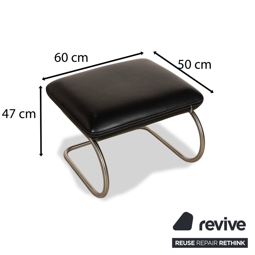 Koinor Jacy Leather Armchair Black incl. Stool Cantilever