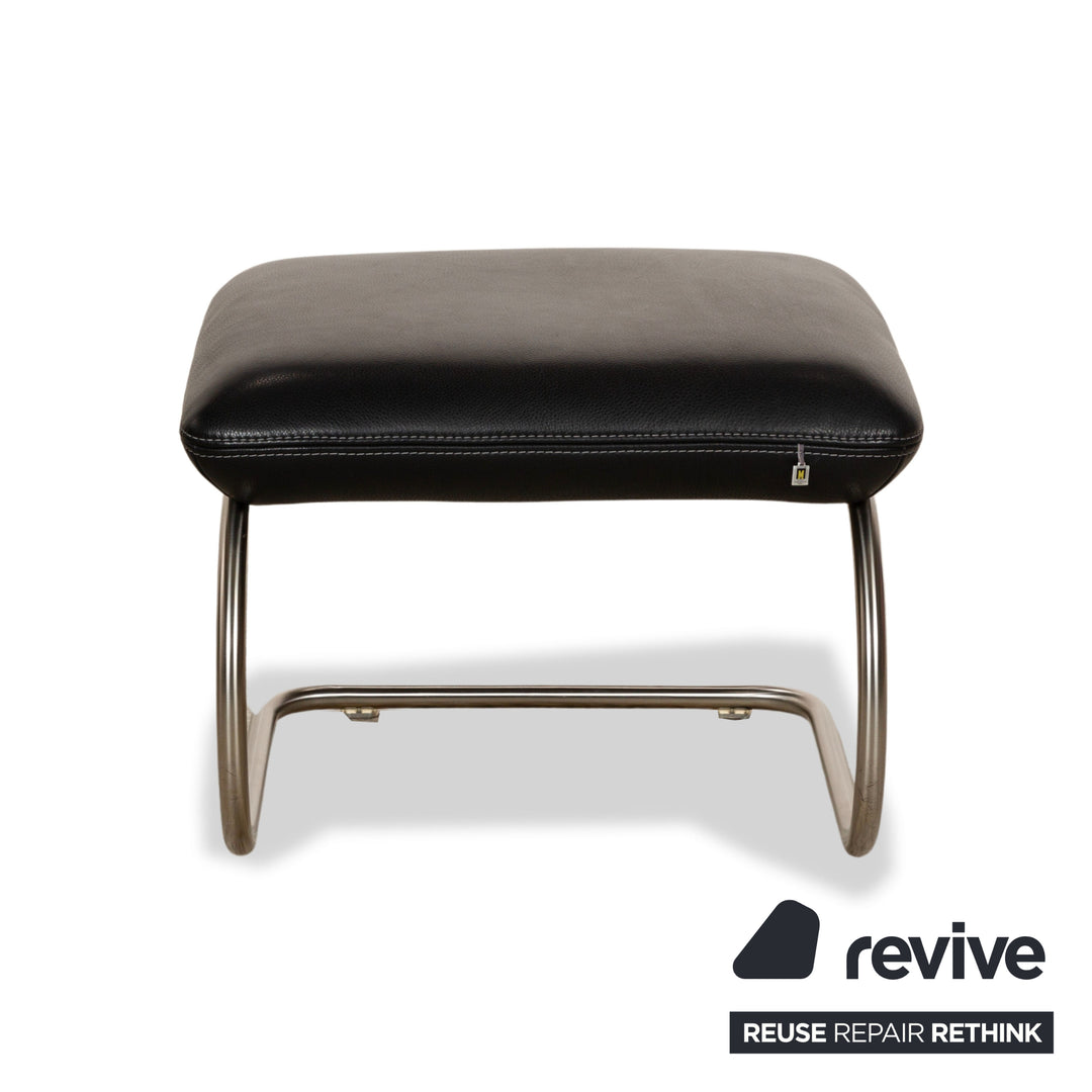 Koinor Jacy Leather Armchair Black incl. Stool Cantilever