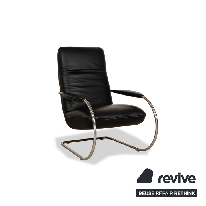 Koinor Jacy Leather Armchair Black incl. Stool Cantilever