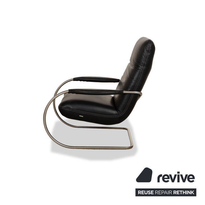 Koinor Jacy Leather Armchair Black incl. Stool Cantilever