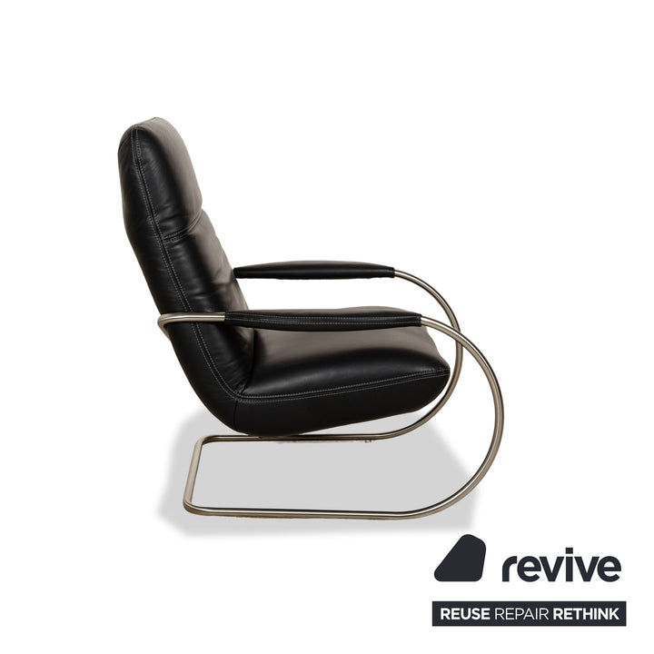 Koinor Jacy Leather Armchair Black incl. Stool Cantilever