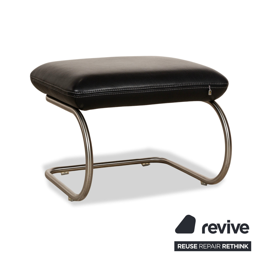Koinor Jacy Leather Armchair Black incl. Stool Cantilever