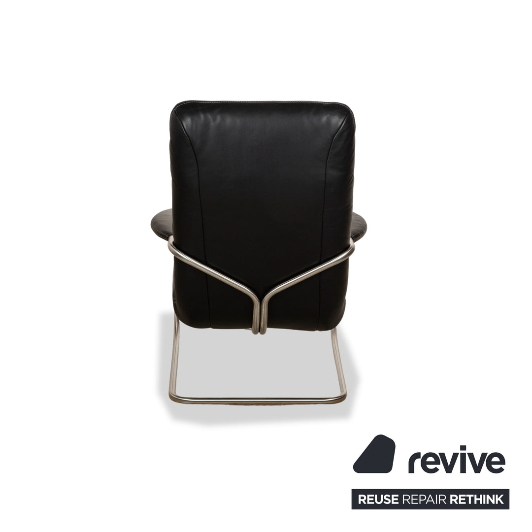 Koinor Jacy Leather Armchair Black incl. Stool Cantilever