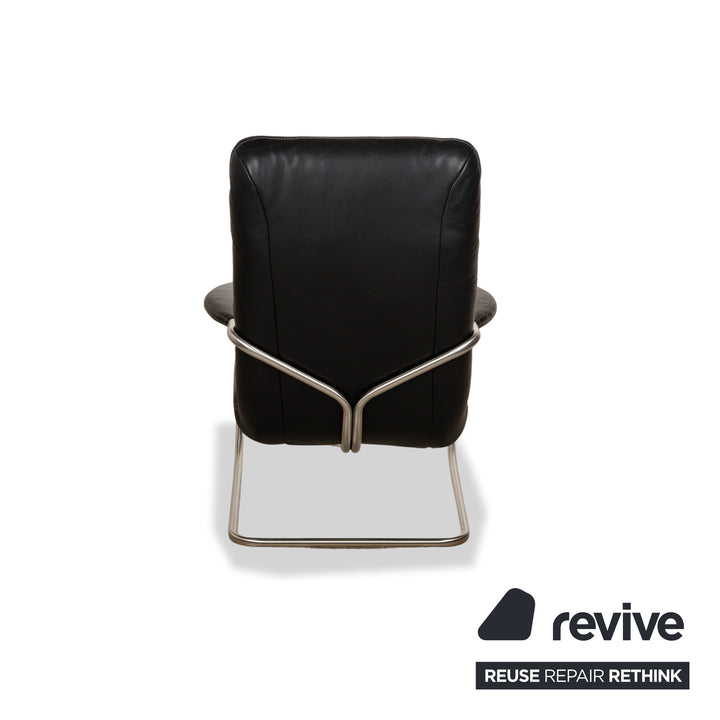 Koinor Jacy Leather Armchair Black incl. Stool Cantilever