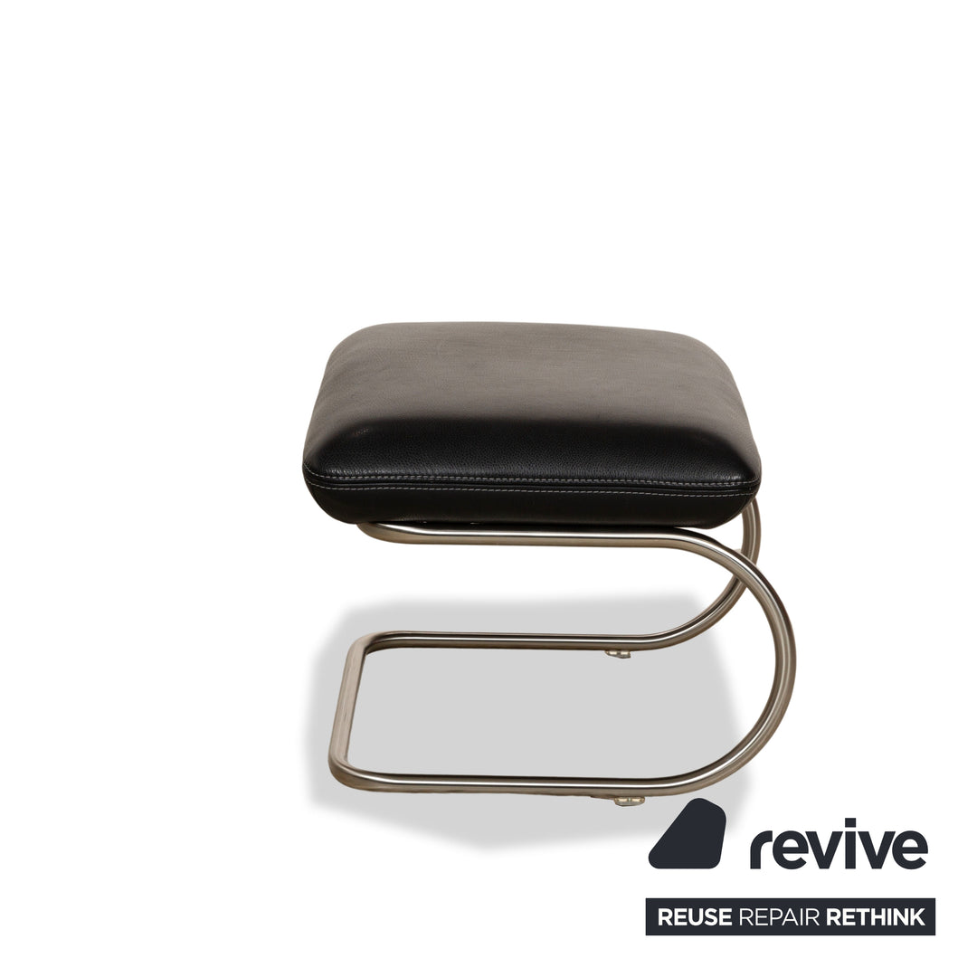 Koinor Jacy Leather Armchair Black incl. Stool Cantilever