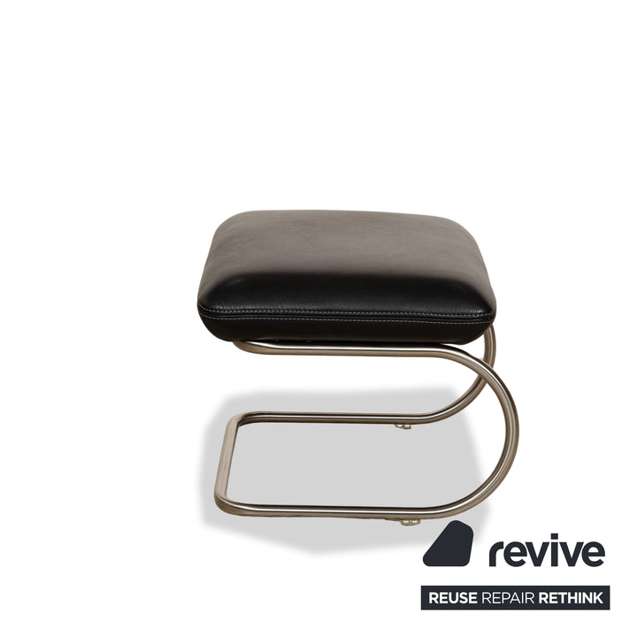 Koinor Jacy Leather Armchair Black incl. Stool Cantilever