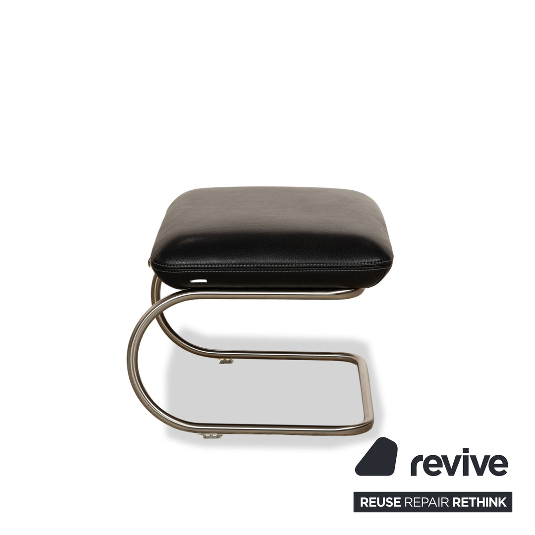 Koinor Jacy Leather Armchair Black incl. Stool Cantilever