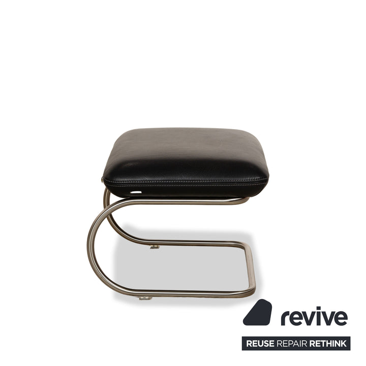Koinor Jacy Leather Armchair Black incl. Stool Cantilever