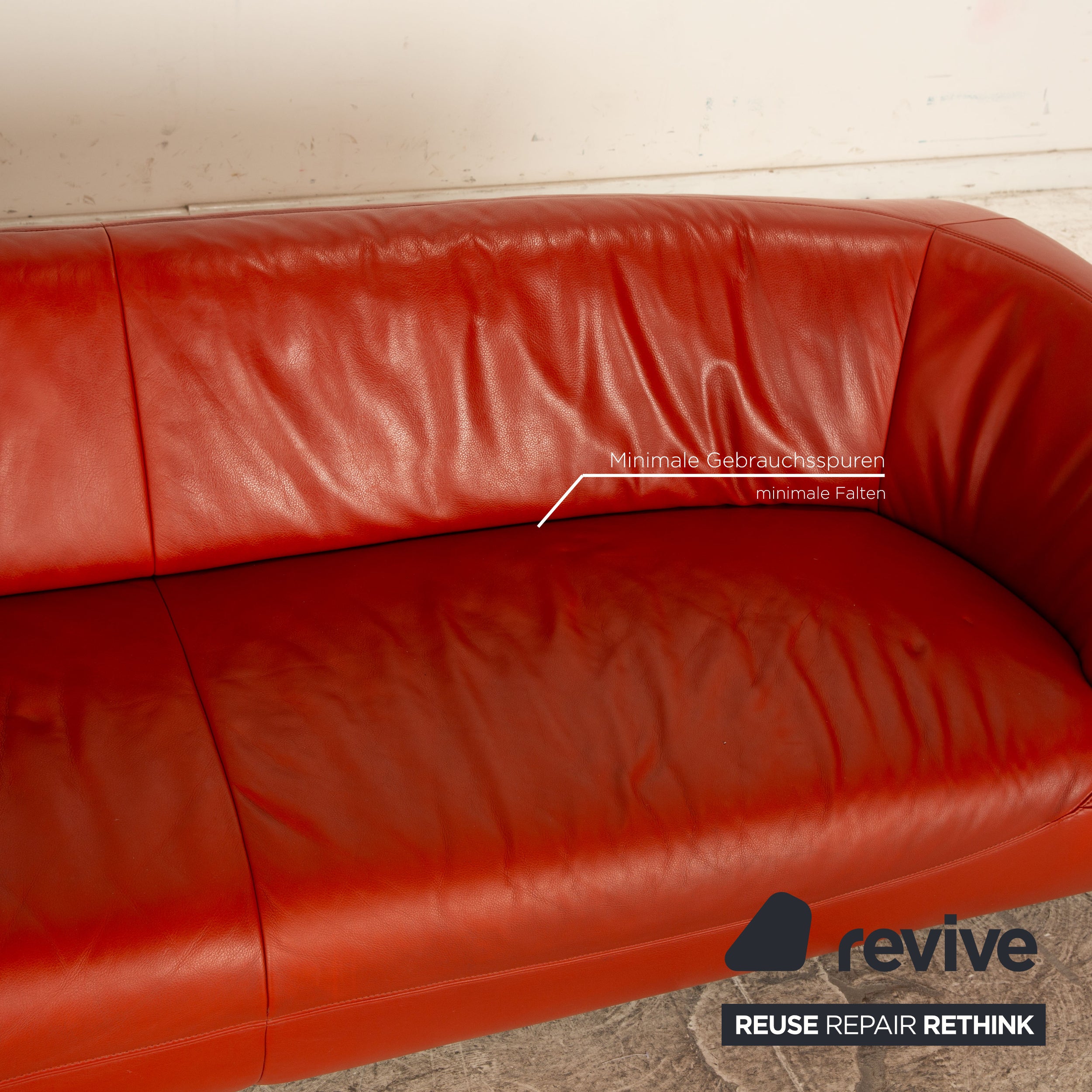 Koinor Pearl Leder Dreisitzer Rot Orange Terrakotta Sofa Couch