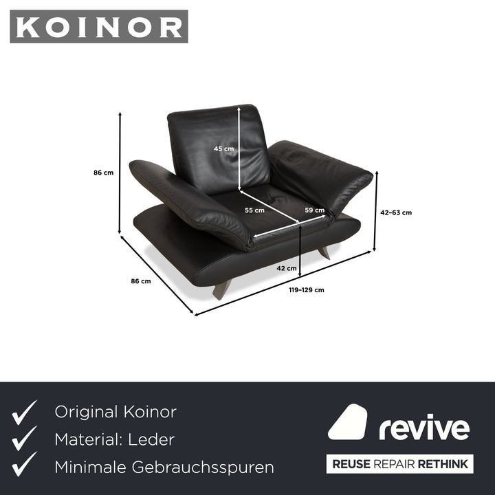 Koinor Rossini Leder Sessel Dunkelgrau Anthrazit manuelle Funktion