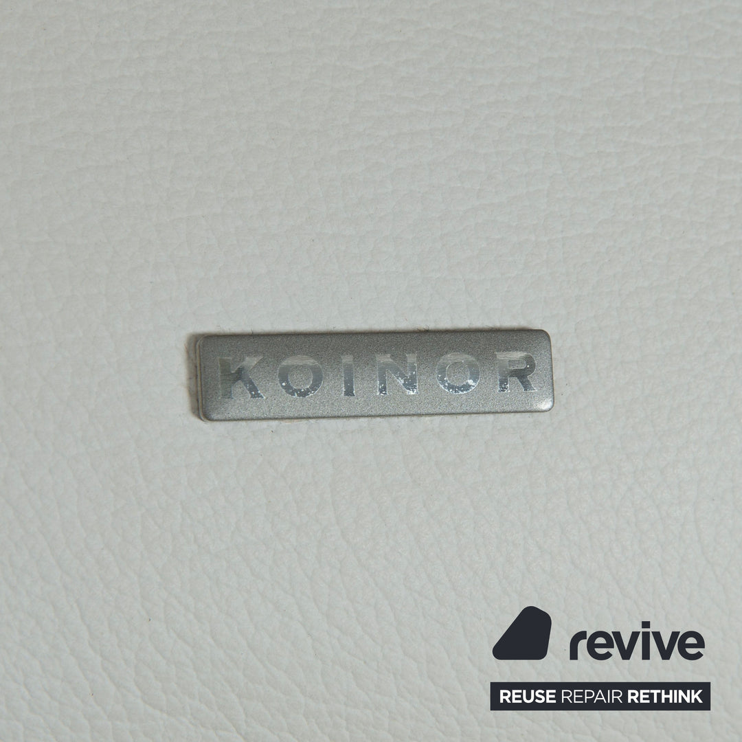 Koinor Rossini Leder Zweisitzer Eisblau Beige Grau manuelle Funktion Sofa Couch