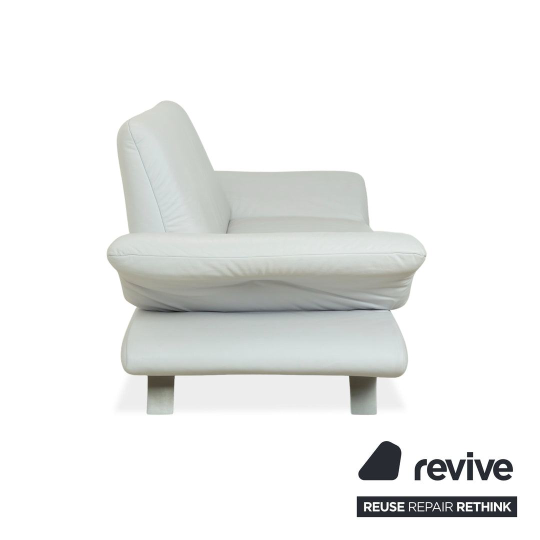 Koinor Rossini Leder Zweisitzer Eisblau Beige Grau manuelle Funktion Sofa Couch