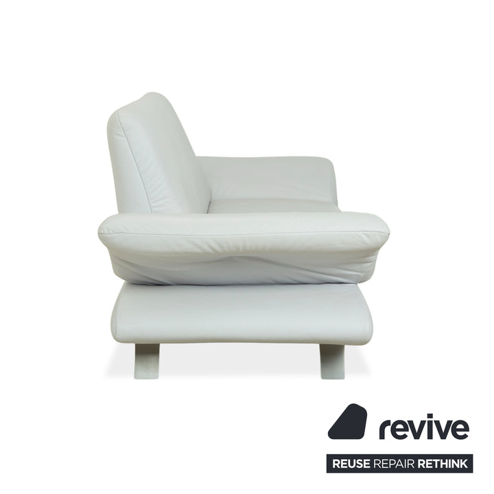 Koinor Rossini Leder Zweisitzer Eisblau Beige Grau manuelle Funktion Sofa Couch