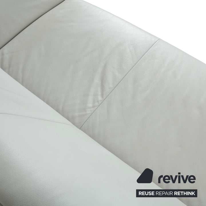 Koinor Rossini Leder Zweisitzer Eisblau Beige Grau manuelle Funktion Sofa Couch
