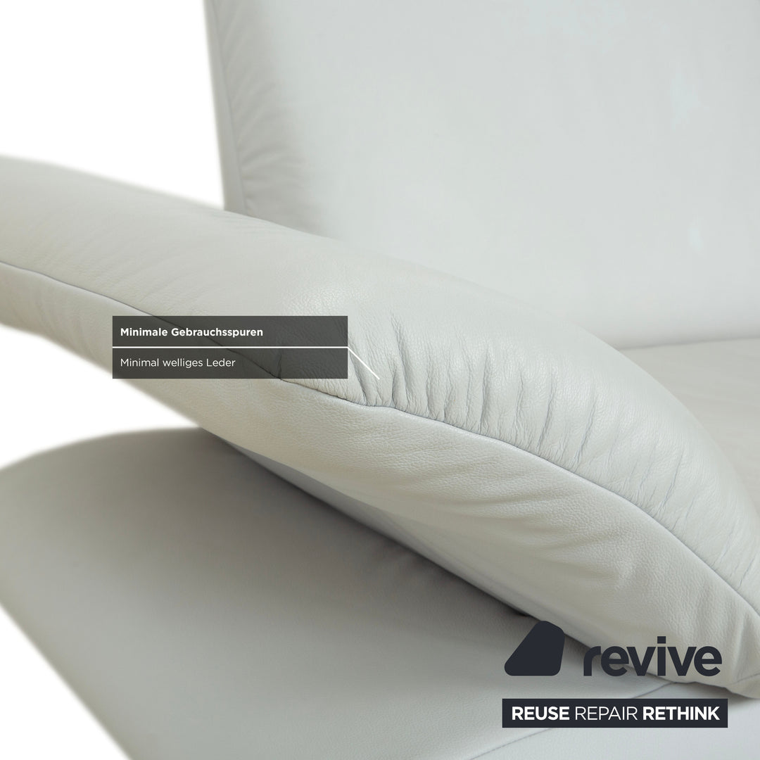 Koinor Rossini Leder Zweisitzer Eisblau Beige Grau manuelle Funktion Sofa Couch