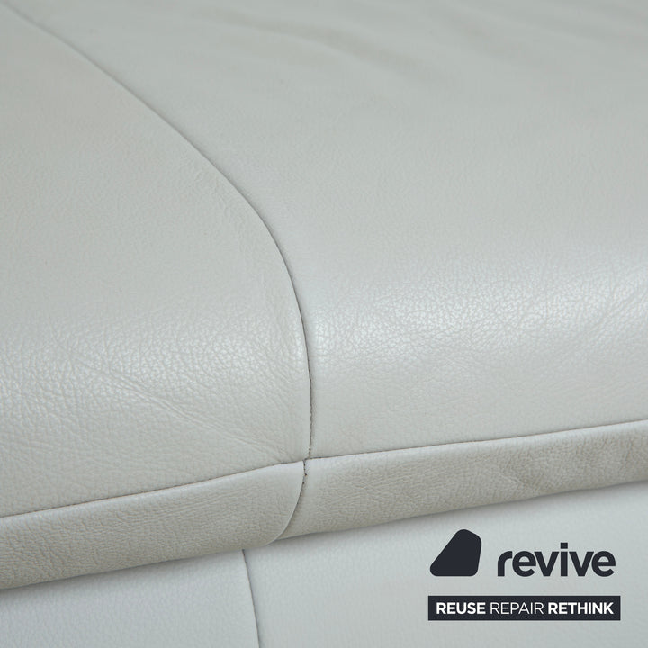 Koinor Rossini Leder Zweisitzer Eisblau Beige Grau manuelle Funktion Sofa Couch