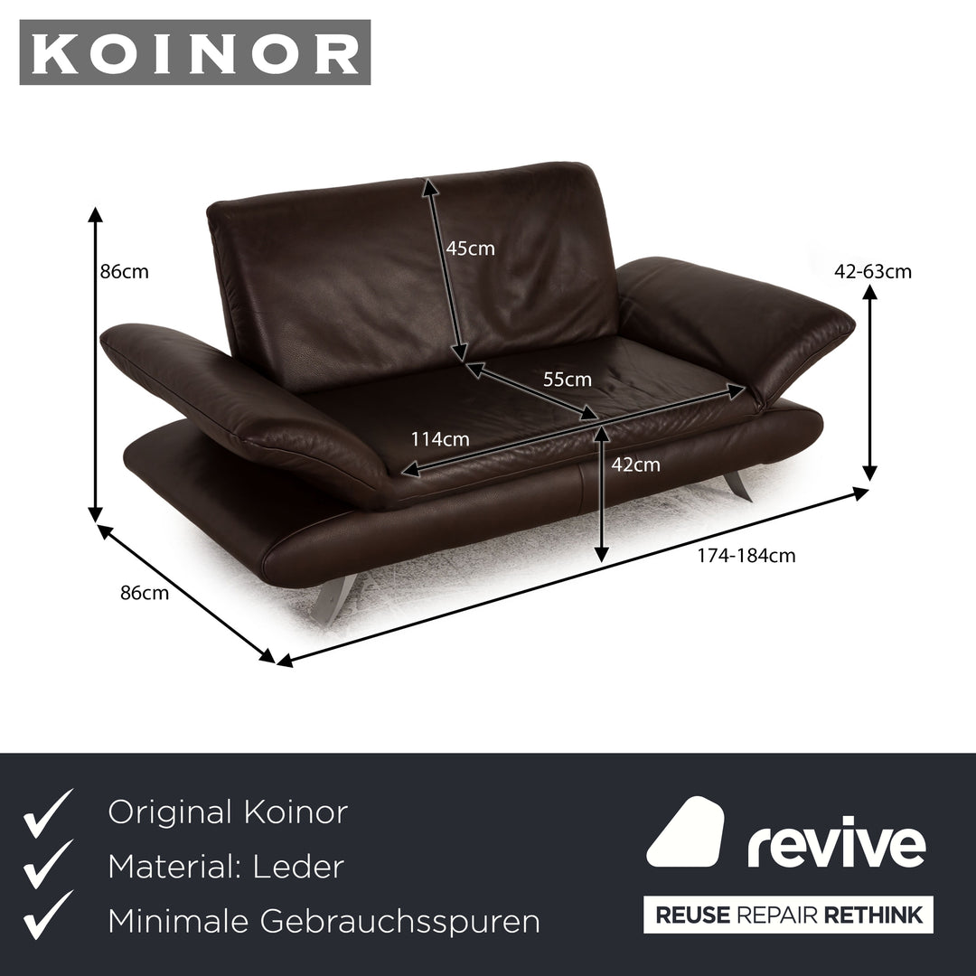 Koinor Rossini Leder Zweisitzer Braun Sofa Couch Funktion