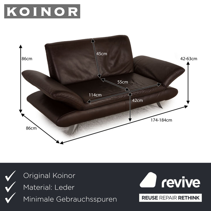 Koinor Rossini Leder Zweisitzer Braun Sofa Couch Funktion