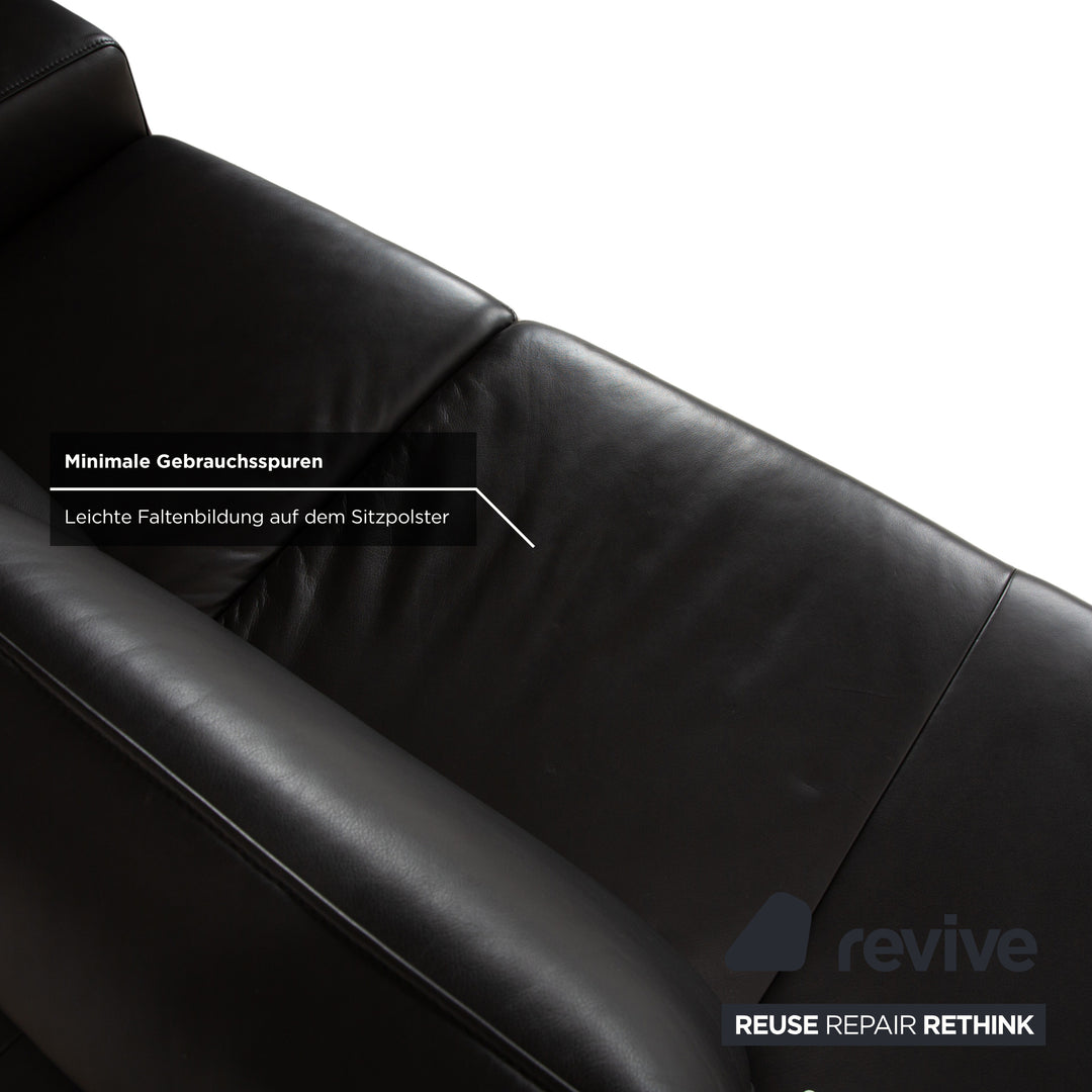 Koinor Upgrade Leder Zweisitzer Schwarz Sofa Couch Kopfstütze