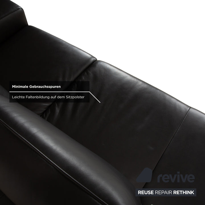 Koinor Upgrade Leder Zweisitzer Schwarz Sofa Couch Kopfstütze