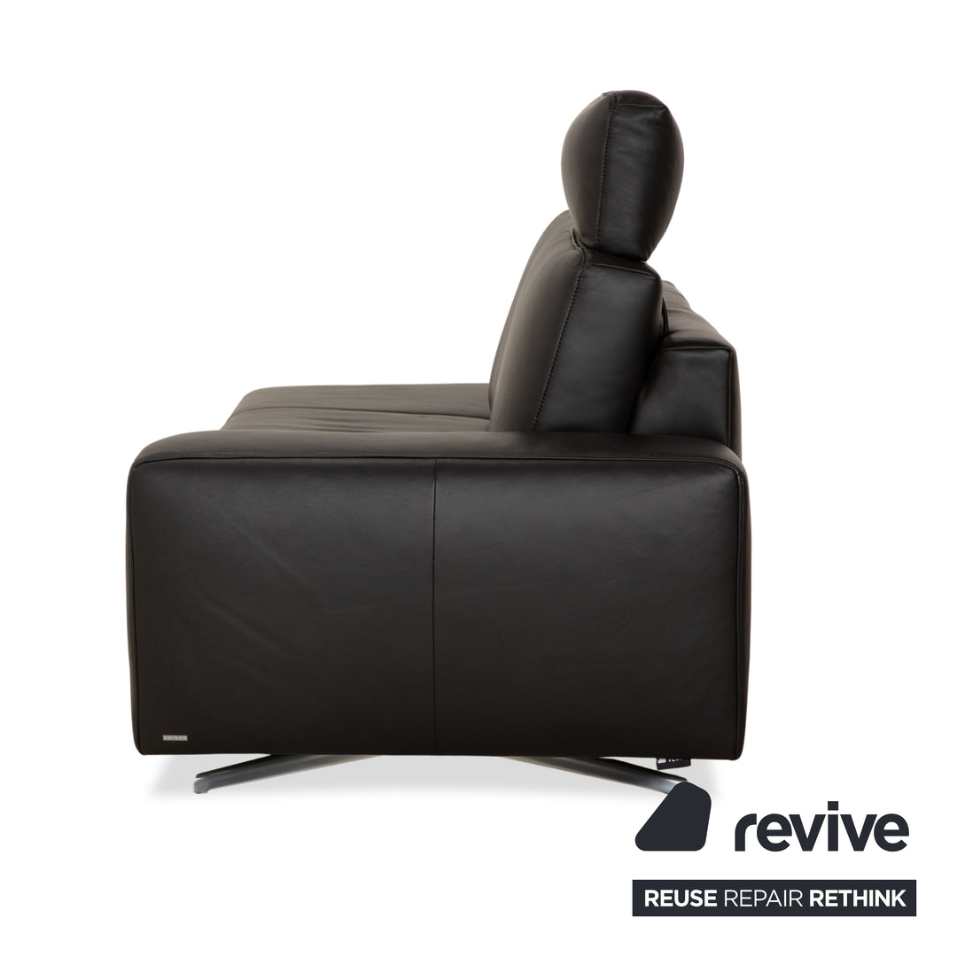 Koinor Upgrade Leder Zweisitzer Schwarz Sofa Couch Kopfstütze