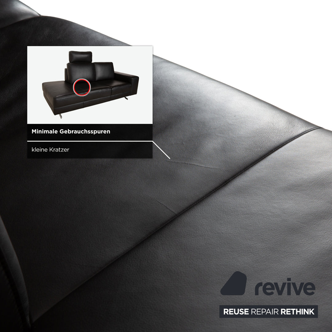 Koinor Upgrade Leder Zweisitzer Schwarz Sofa Couch Kopfstütze