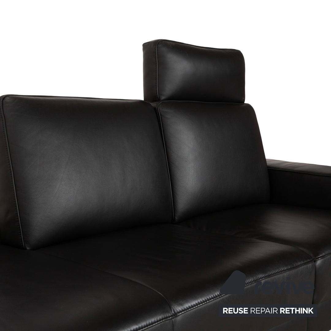 Koinor Upgrade Leder Zweisitzer Schwarz Sofa Couch Kopfstütze