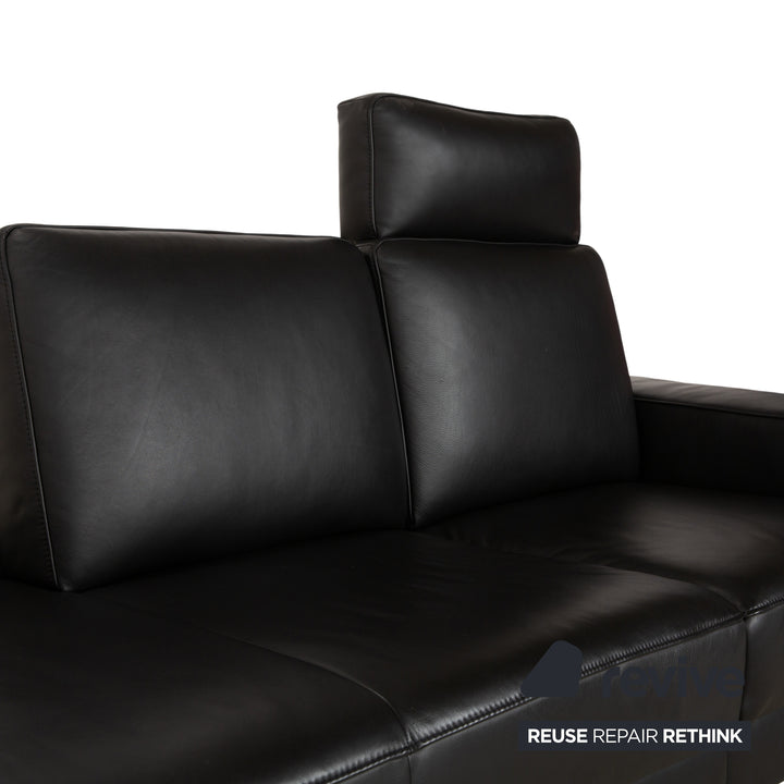 Koinor Upgrade Leder Zweisitzer Schwarz Sofa Couch Kopfstütze