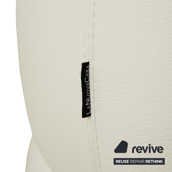 La Nuova Casa Leder Ecksofa Weiß Creme Sofa Couch