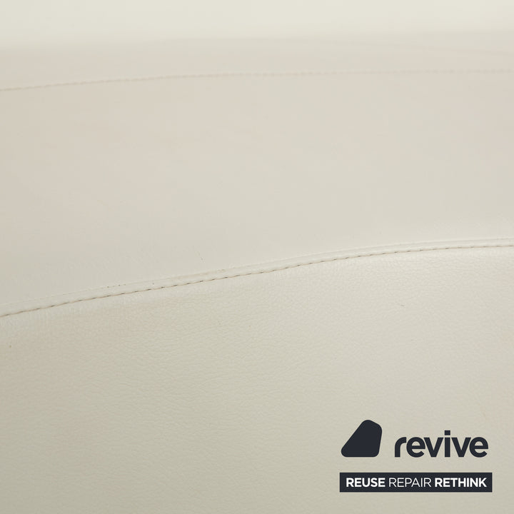 La Nuova Casa Leder Ecksofa Weiß Creme Sofa Couch