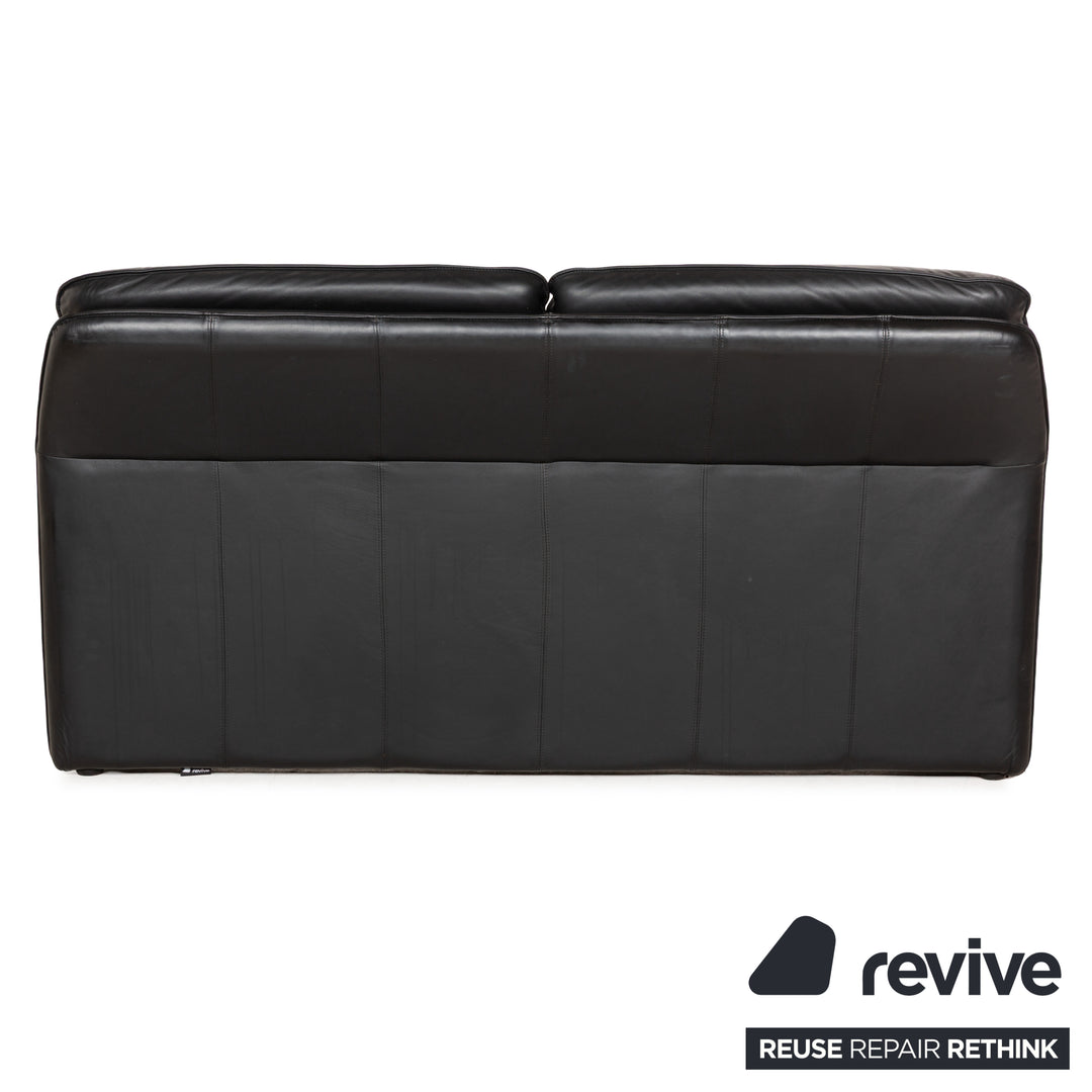 Laauser Atlanta Leder Sofa Schwarz Zweisitzer Couch