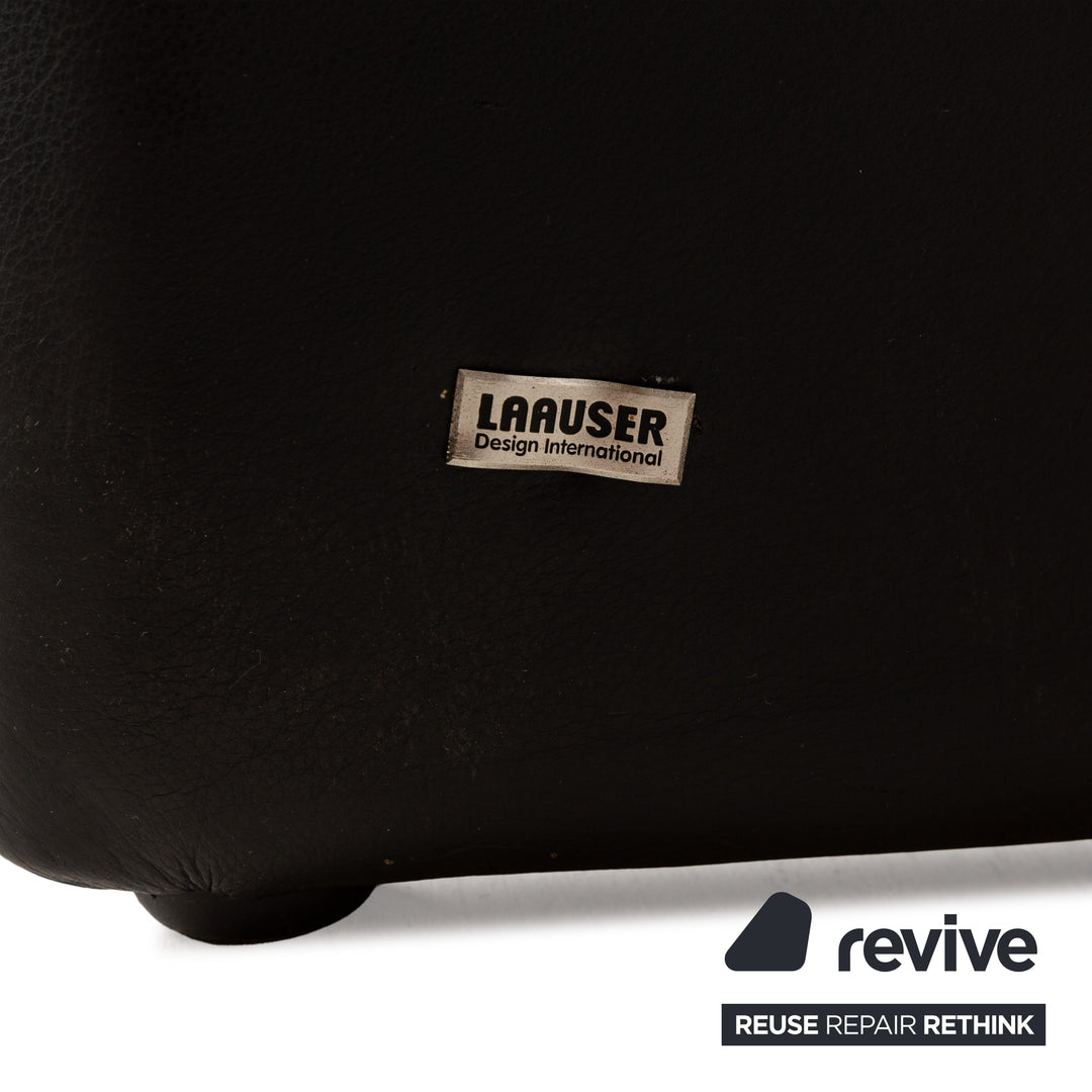 Laauser Atlanta Leder Sofa Schwarz Zweisitzer Couch