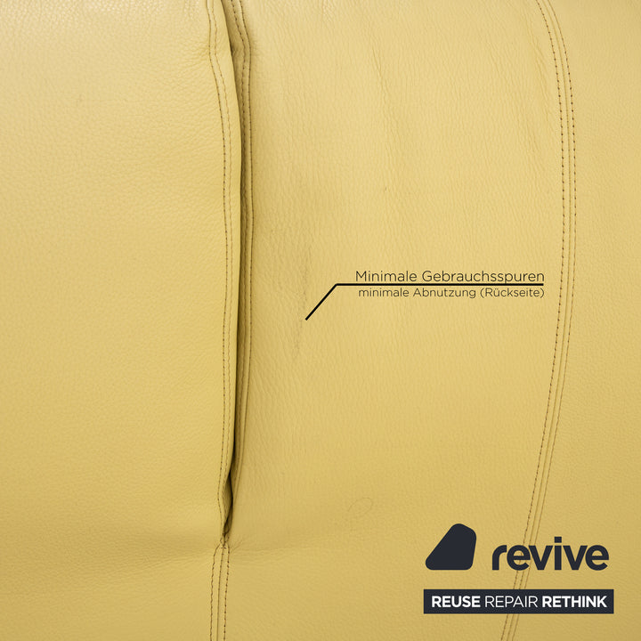 Laauser cuir trois places vert vert jaune canapé canapé fonction de relaxation manuelle