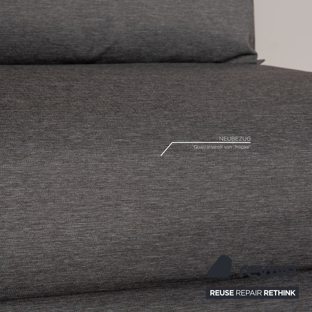 Ligne Roset Multy Dreisitzer Stoff Sofa Grau Schlafsofa Couch Funktion Neubezug